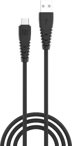 Portronics USB Type C Cable 3 A 1 m POR-656 Konnect Core  (Compatible with Type - C, Black, One Cable)
